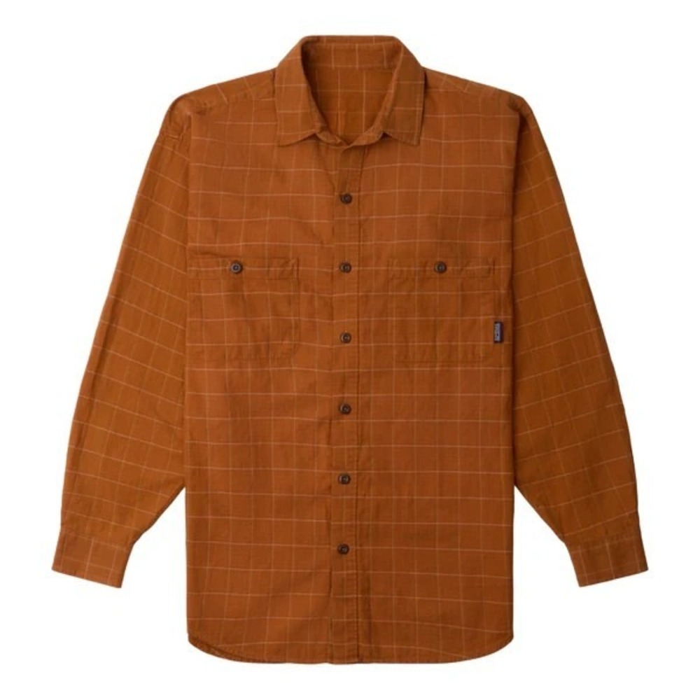 Patagonia M's 100% Organic Cotton Long Sleeve Shirt Mens XL Madras Gold Check